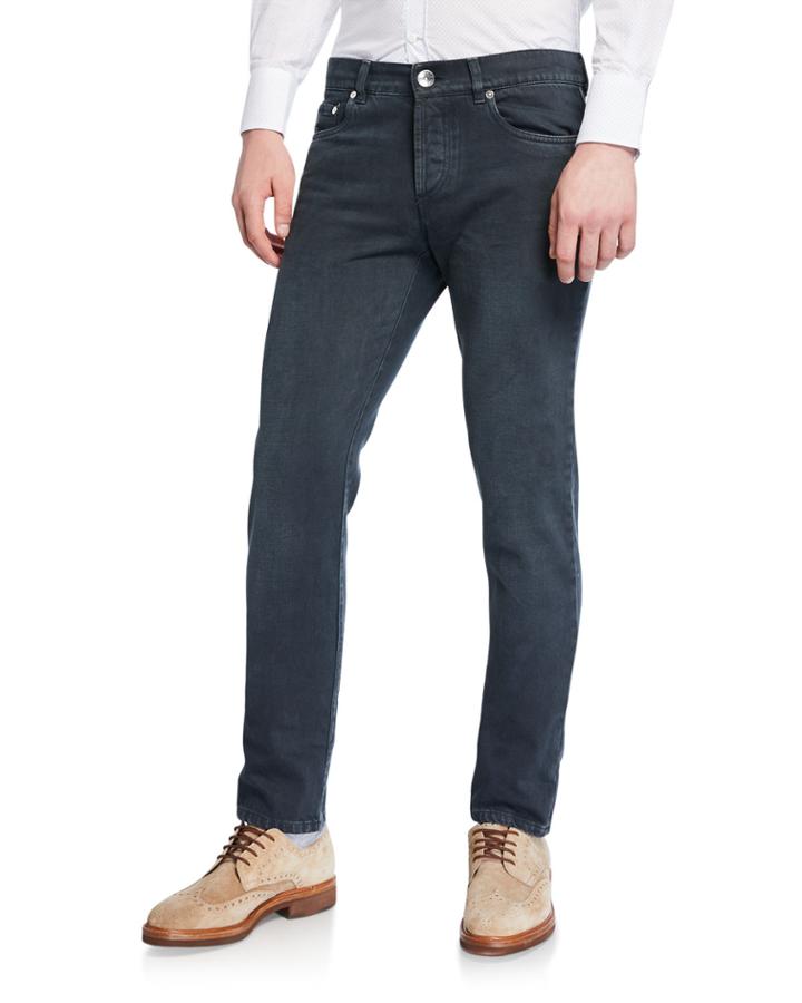 Men's Denim Straight-leg Pants