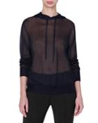 Silk Crepe Hooded Top