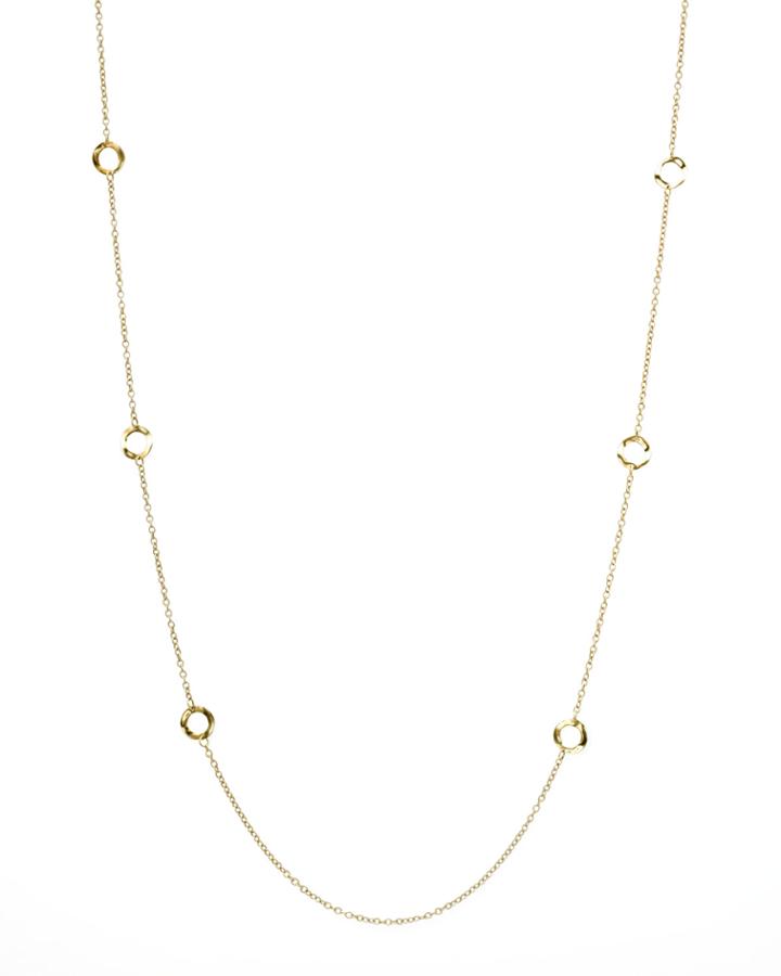 Gold Circle-station Necklace,