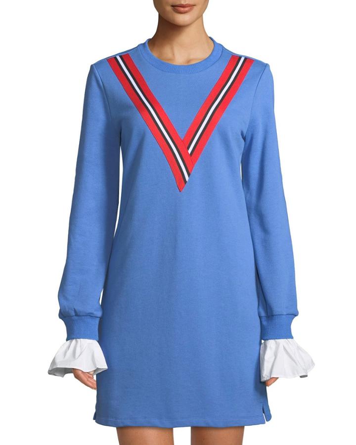Varsity Stripe Flare-sleeve Knit
