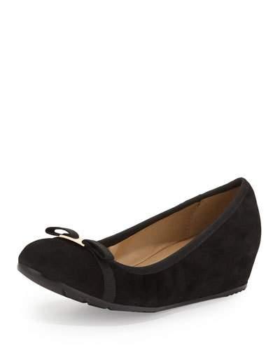 Adelia Suede Hidden-wedge Pump, Black