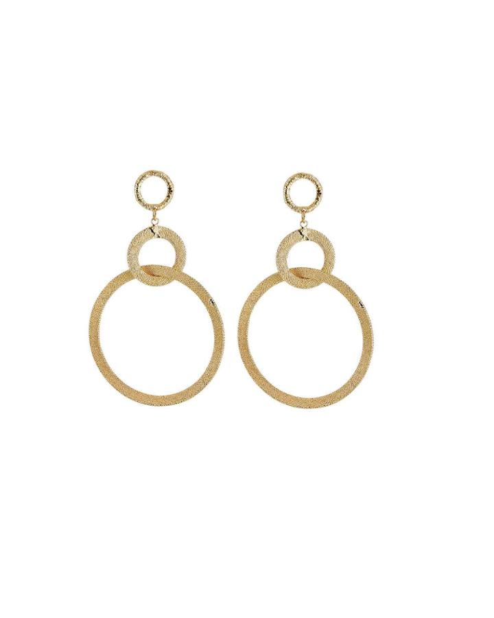 Textured Hoop-drop Earrings