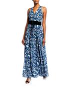 Printed A-line Dress With Removable Corset Belt