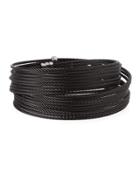 Multi-row Wrapped Cable Bangle, Black