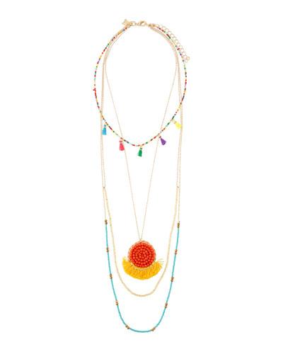 Multi-bead & Pendant Layered Necklace