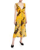 Daylily Floral-printed Frill Culotte Jumpsuit