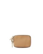 Saffiano Faux-leather Coin Pouch, Camel