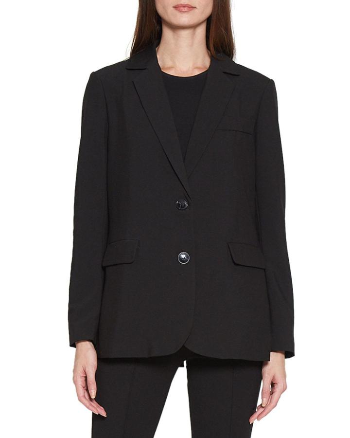 Andi Button-front Pocketed Blazer