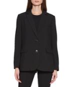 Andi Button-front Pocketed Blazer