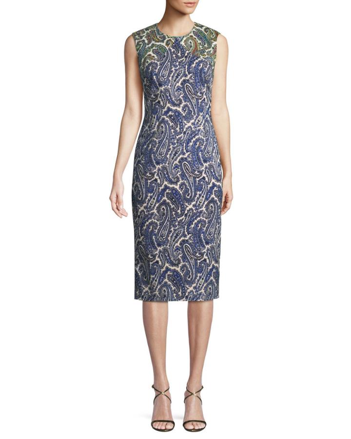 Paisley-print Sleeveless Midi