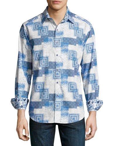 Player Square-print Woven