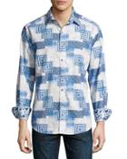 Player Square-print Woven