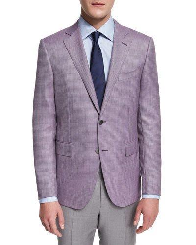 Micro-check Two-button Jacket, Pink