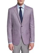 Micro-check Two-button Jacket, Pink