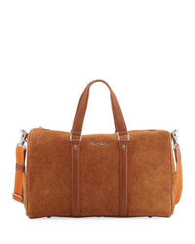 Large Suede Travel Duffle Bag