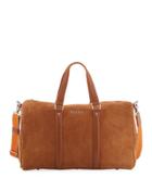 Large Suede Travel Duffle Bag