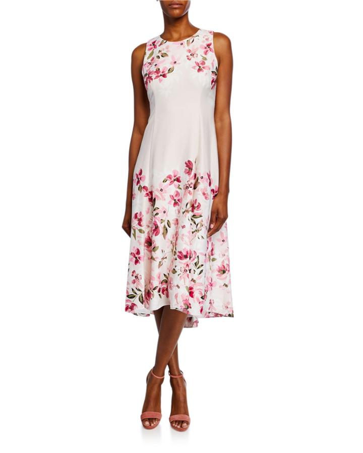 Floral-print Sleeveless High-low
