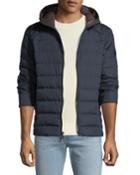 Men's Quilted Down-fill Hooded Jacket