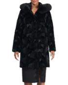 Reversible Mink Fur Jacket With Fox Fur Hood Trim