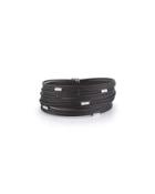 Noir Multi-row Micro-cable Bracelet W/ Diamonds, Black