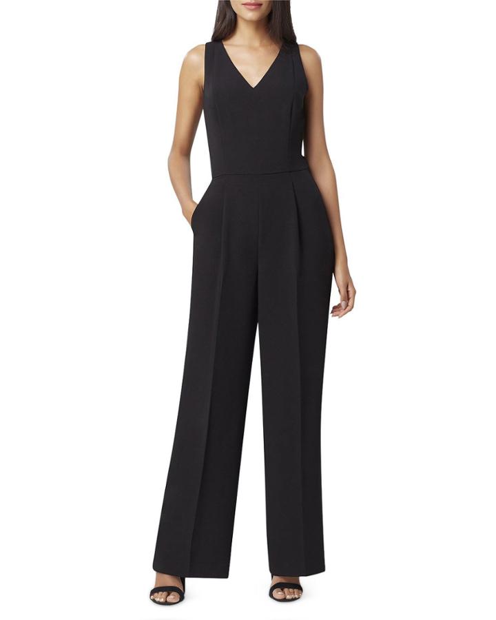 Crepe/satin Tuxedo Jumpsuit