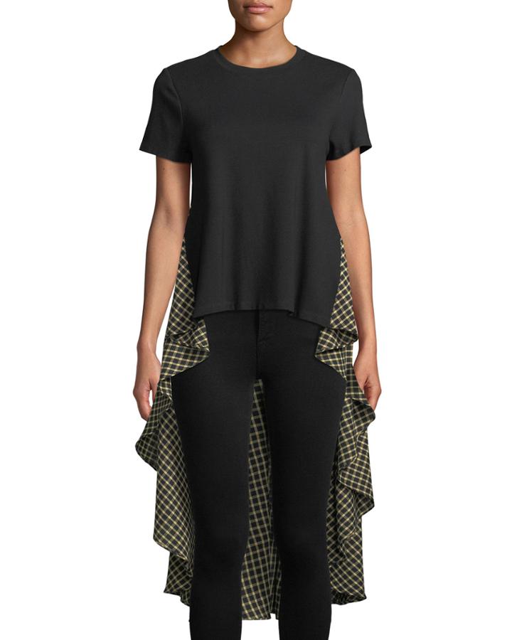 Mixed Media Short Top With