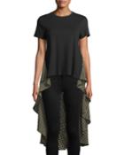 Mixed Media Short Top With