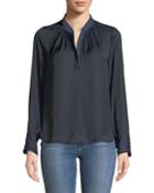 Tink Split-neck Long-sleeve Top