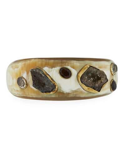 Alika Light Horn Gem Cuff Bracelet