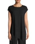 Petite Jewel-neck Viscose-jersey Top