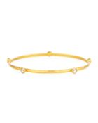 Skittle 24k Gold Thin 5-diamond Bangle Bracelet