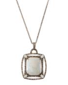 Champagne Diamond Pave Sapphire Pendant Necklace