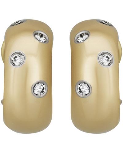 18k Yellow Gold Platinum Etoile Diamond Earrings