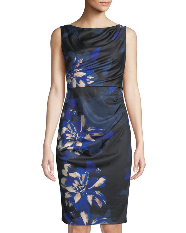 Floral-print Gathered-shoulder
