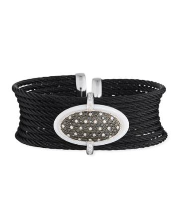 Noir Two-tone Diamond Oval Bracelet