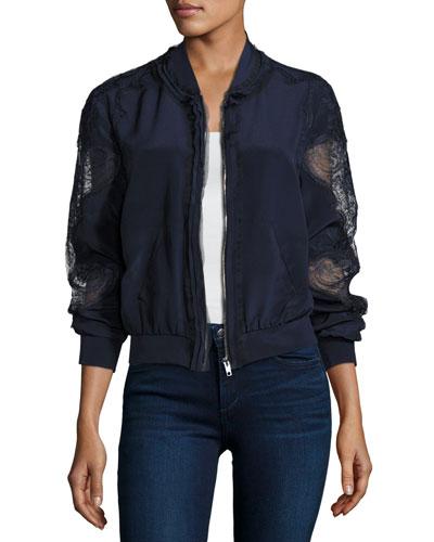 Antonella Silk Bomber Jacket W/