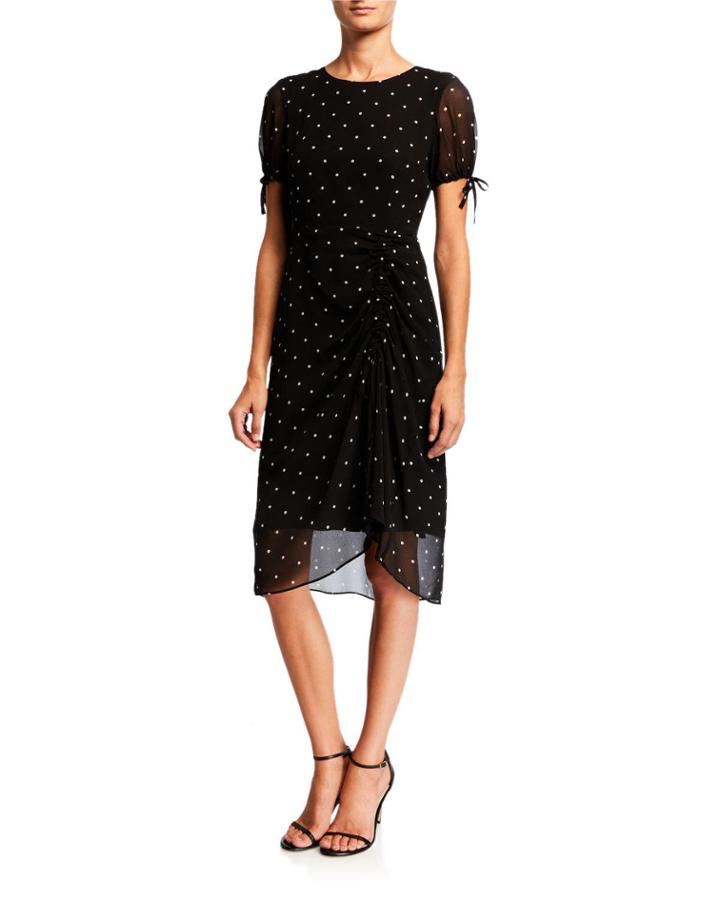 Sydney Polka Dot Drawstring Dress