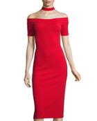 Choker-collar Off-the-shoulder