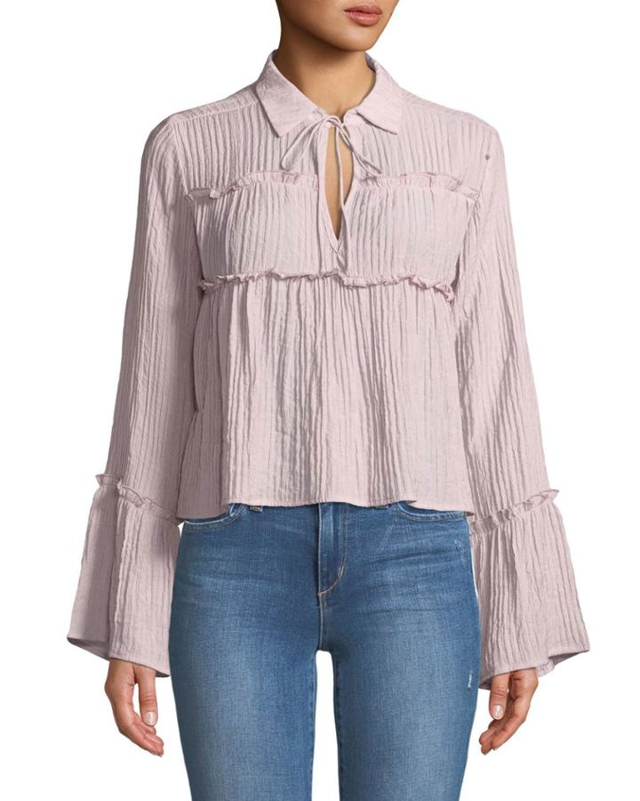 Irina Ruffle Bell-sleeve Blouse