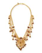 Kenneth Jay Lane Beaded Golden Chain Necklace, Women's, Gold