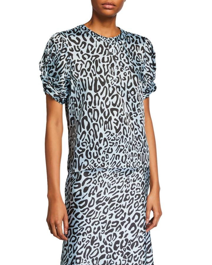 Ally Animal-print Short-sleeve Top