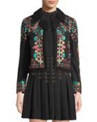 Geometric-jacquard Boucle-trim Jacket