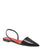 Koko Leather Slingback Ballet Flats, Black