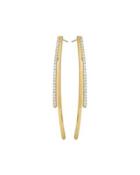 14k Pave Diamond Small Electric Bar Reflector Earrings