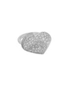 18k White Gold Curvy Diamond Heart Ring,
