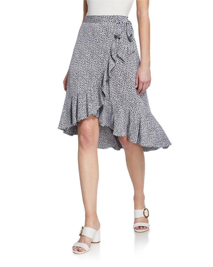 Floral Faux-wrap Ruffle