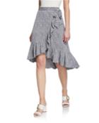 Floral Faux-wrap Ruffle