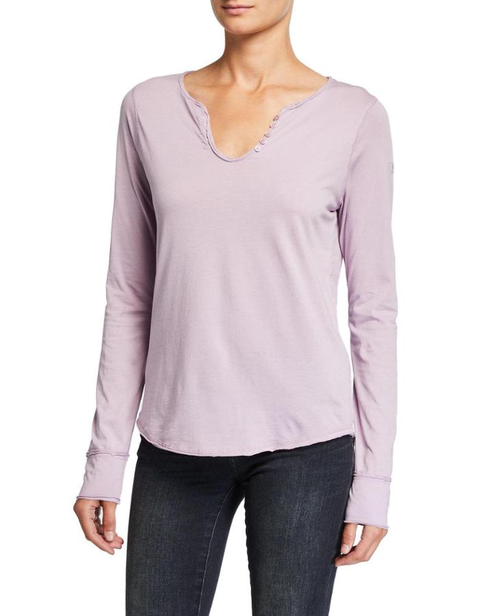 Over-dyed Tunisian-collar Tee
