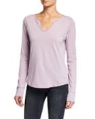 Over-dyed Tunisian-collar Tee