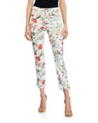 Floral Cropped Skinny Jeans With